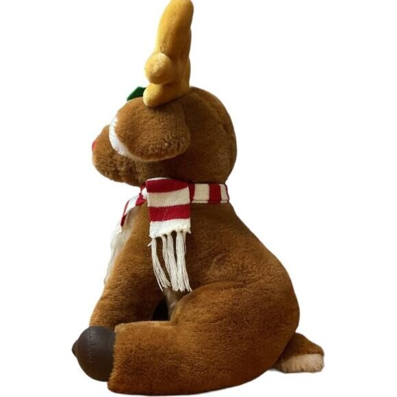 1986 Dakin Red Nose Reindeer Christmas Plush Stuffed Animal Toy Vintage - Picture 4 of 9